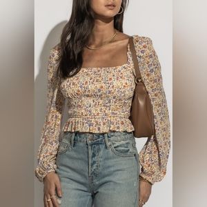 Bohme Jersey Floral Blouse - M